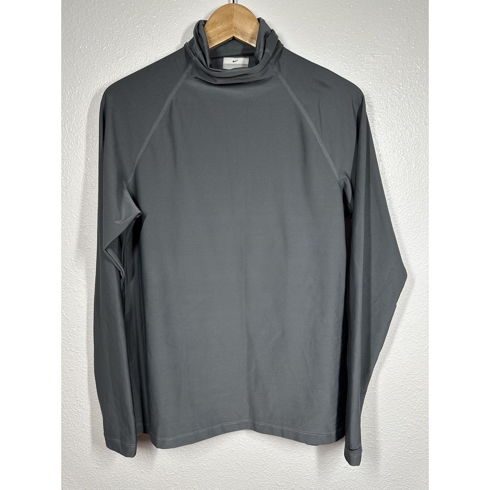 Nike Shirt Youth Large Gray Mock Neck Long Sleeve Athletic Base Layer Training